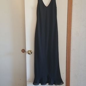 Long V neck Evening Dress